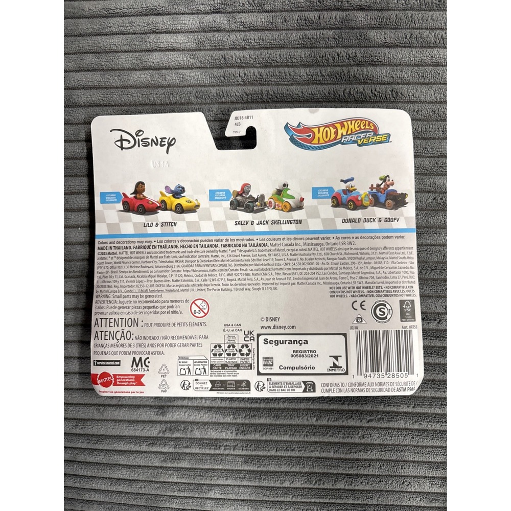 Hot Wheels Racer Verse Disney Donald Duck & Goofy 2-Pack Die-Cast Cars HRT55 - Picture 2 of 2